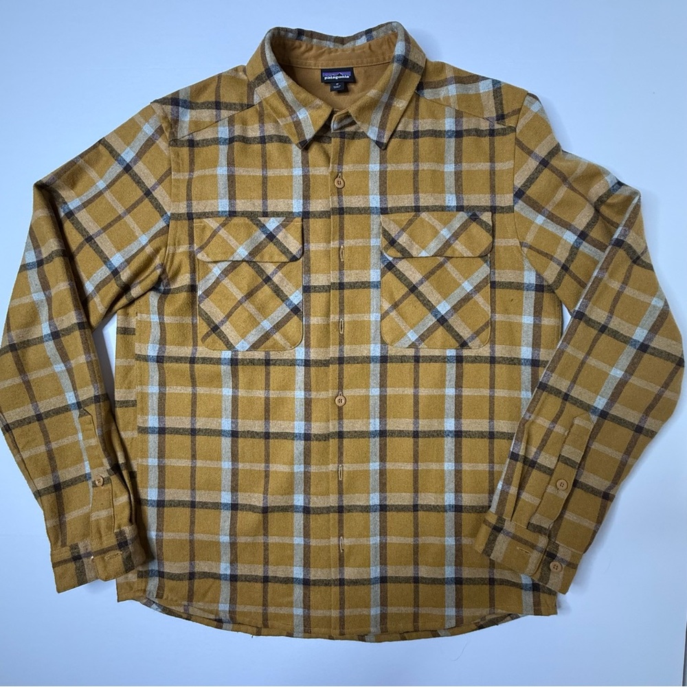 Patagonia Mustard Yellow Plaid Button-Down Shirt